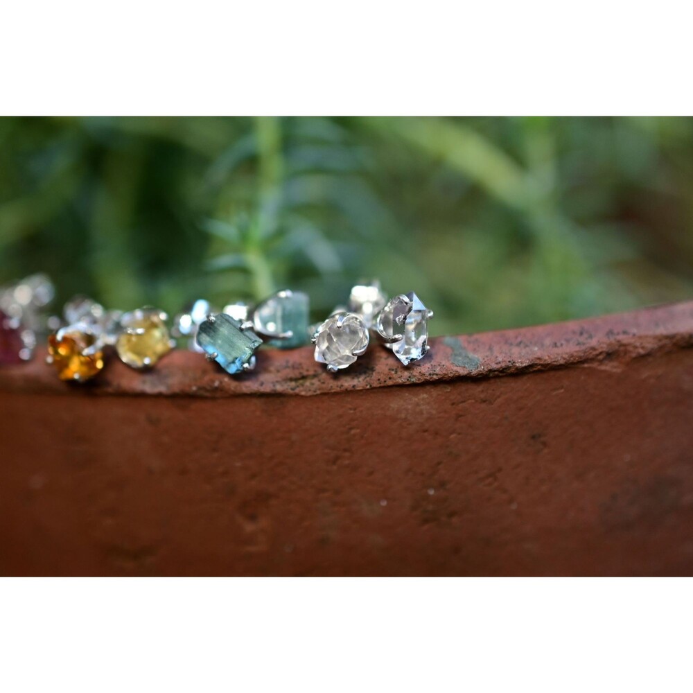 Pink tourmaline, citrine, herkimer diamond, aquamarine, tanzanite, emerald, garn - Picture 6 of 8